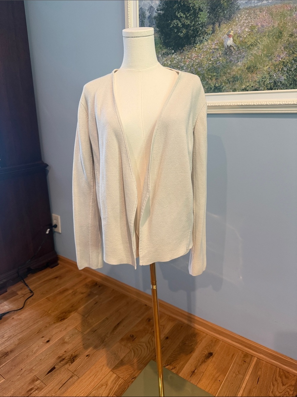 Eileen Fisher Open-Front Cardigan in Light Cream